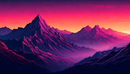 mountain landscape with clouds