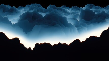 The Art Displays a Representation of Deep Sea Colors With Minimal Shapes