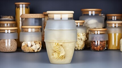 Emergency Food Storage Setup With Minimal Pantry Essentials in Organized Containers