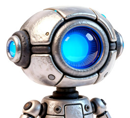 Cyber eye 3D illustration, isolated on transparent background, png