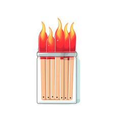 Cartoon Matches and Lighter Vector Illustration