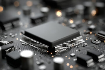 Advanced sensing chip with subtle monochrome gradient space. Generative AI