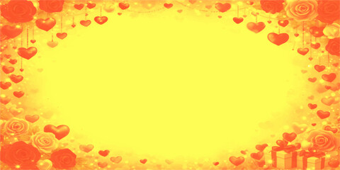 Autumn leaf frame with abstract background and orange-yellow floral illustration design