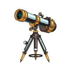 Monochrome Line Art Optical Devices on White Background