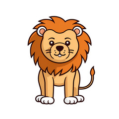 Minimalist Lion Doodle on White Background