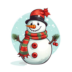 Festive Snowman Christmas Card Stock Illustration
