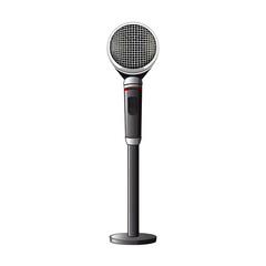 Professional Microphone on White Background Illustration