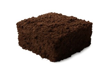 Peat soil block for gardening and planting isolated
