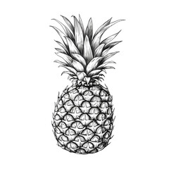 Vintage Pineapple Sketch: Tropical Fruit Illustration
