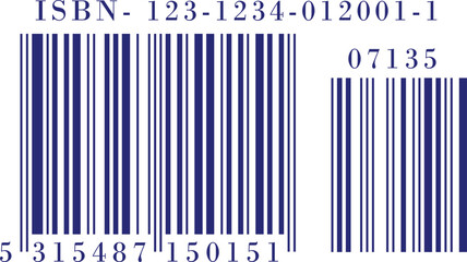 ISBN blue color barcode for books