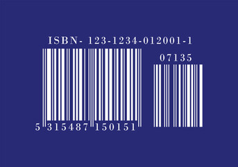Obraz premium ISBN blue color background barcode for books