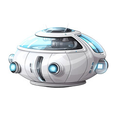 Futuristic Circular Spaceship Concept Illustration