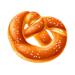 Traditional Salted Pretzel Bread Vector Illustration