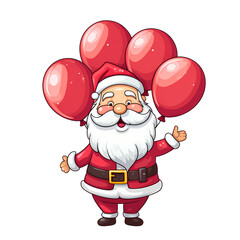 Festive Santa Claus Balloons Vector Illustration