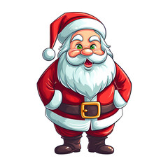 Cheerful Santa Claus Cartoon Vector Illustration