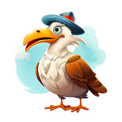 Whimsical Seagull Sailor Vector Artwork