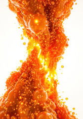 Splashing Orange Liquid on White.