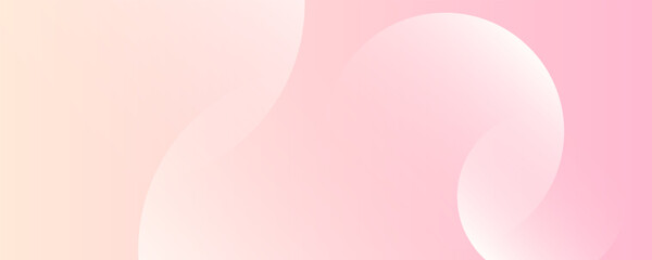 Minimalist banner background, pastel colorful, pink and yellow gradations. Circle effect style geometric, abstract background.