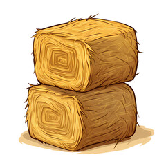 Lively Vector Stacked Hay Bales Composition