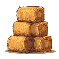 Vector Stacked Hay Bales Illustration