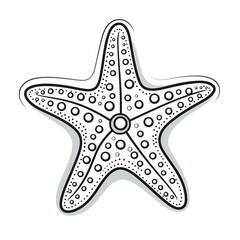 Whimsical Starfish Illustration on White Background