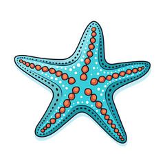 Starfish Sketch on White Background