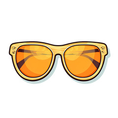 Cool Sunglasses Sticker Design Illustration