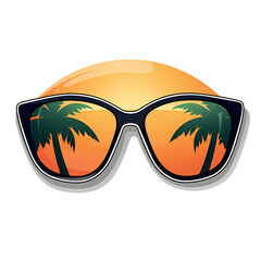 Sunglasses Eyewear Sticker Design Isolated Illustration