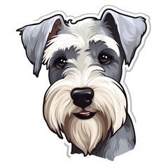 Professional Sticker Design Featuring White Schnauzer