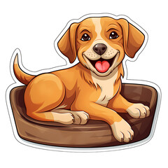 Vector Illustration of Dog Bed on White