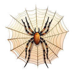 Elegant Spider Web on White Background
