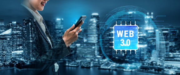 The hardware and processing technology behind Web 3.0. A concept of the computer chip and circuit board infrastructure that powers the new internet. Motif