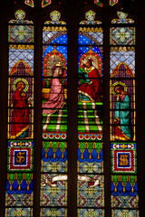 Stained-glass windows in the Cathedral of Saint-Pierre in Annecy, Haute-Savoie