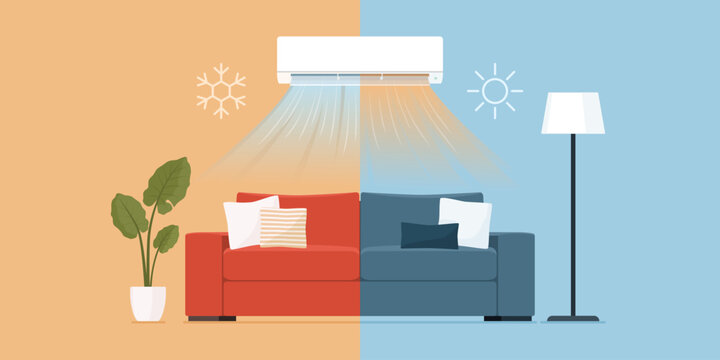 Air conditioning AC split system for cooling and heating at home