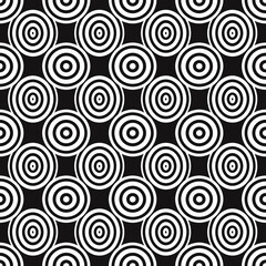 Concentric circles seamless pattern, bold contrast shapes