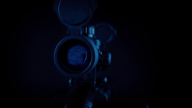 Rifle Scope Comes Into View In The Dark

