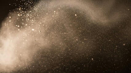 Abstract Earthy Brown Dust Particles and Sand Texture Exploding in Motion