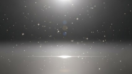 Elegant Dark Grey Background with Sparkling Stars and Cinematic Light Beam