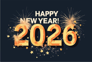 Happy new year 2026 celebration background. New Year Greeting. 