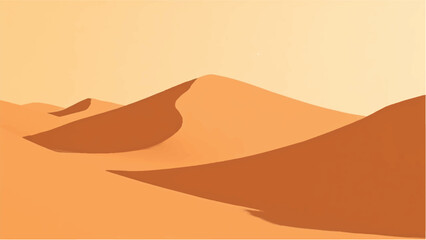 Desert landscape. Illustration of a desert landscape. Desert dunes. Vector illustration.