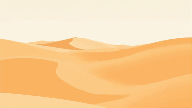 Desert landscape. Illustration of a desert landscape. Desert dunes. Vector illustration.