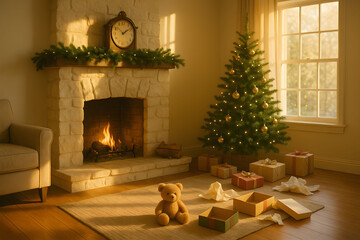 Winter Holiday Concept of Comfort Joy and Family Home