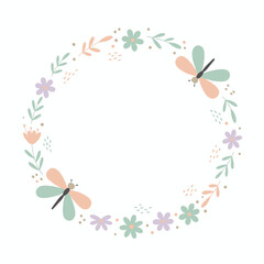 Lovely boho heart made of soft pastel flowers

