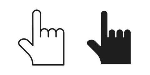 Obraz premium Finger icons set in multiple style collection