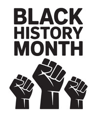 Black History Month Fist Banners on White Background