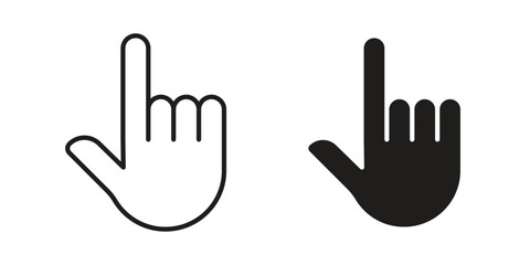 Obraz premium Hand pointer icons set in multiple style collection