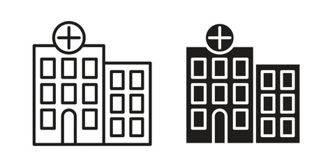 Hospital icons set in multiple style collection