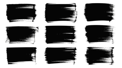 Black Brush Strokes Abstract Grunge Texture Monochrome Brushstroke Elements for Graphic Design