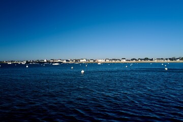 coast line with white houses