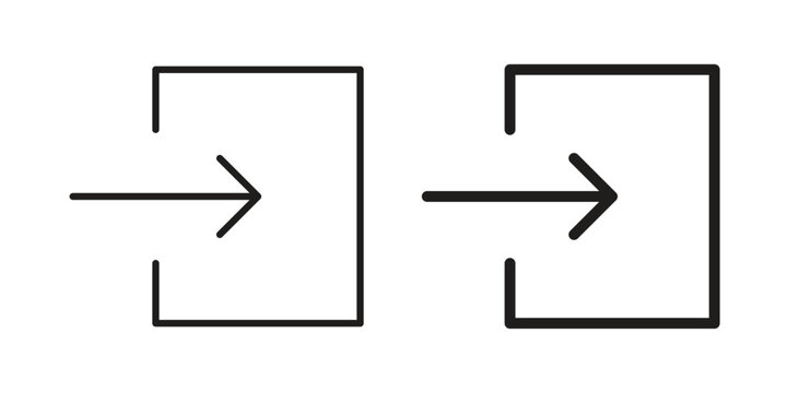 Log in icons set in multiple style collection